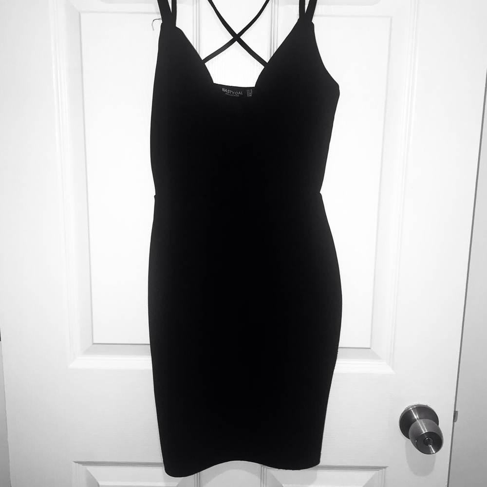 NastyGal collection V black minidress